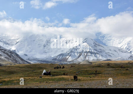 Kirgisistan, Lenin wählen Sie Basislager Stockfoto