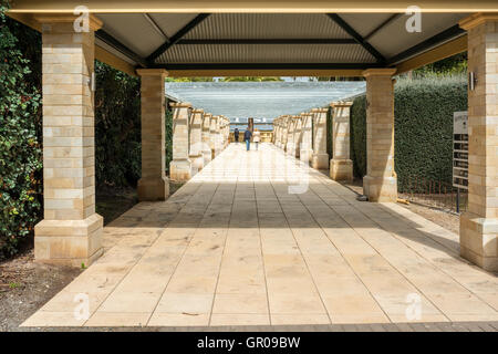 Der Eingang in das renovierte Seppeltsfield Weingut Komplex im Barossa Valley, South Australia, Australien. Stockfoto