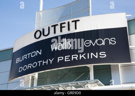 Outfit signage Stockfoto