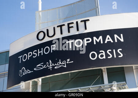 Outfit signage Stockfoto