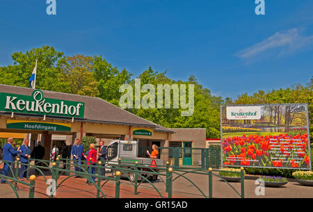 Der Eingang zum Keukenhof Gärten, Lisse, Niederlande Stockfoto