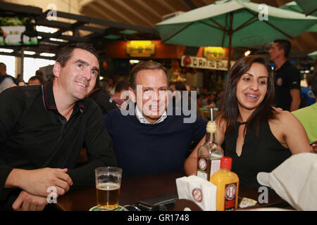 Sao Paulo, Brasilien. 5. Sep, 2016. Die Kandidaten für das Bürgermeisteramt von São Paulo PSDB John Doria bei einem Besuch in der Markthalle in der Cantareira Street, 306, Centro, São Paulo (SP) am Montag (05). (Foto: Jales Valquer/Fotoarena) Stockfoto