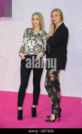 London, UK. 5. September 2016. Sam Womack und Natalie Appleton kommen für die Weltpremiere von "Bridget Jones-Baby" im Odeon Leicester Square am 5. September 2016 in London, England. Bildnachweis: Gary Mitchell/Alamy Live-Nachrichten Stockfoto