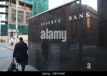 Sydney, Australien. 6. September 2016. Die Reserve Bank of Australia (RBA) hält gleich Cash Rate auf 1,5 Prozent. Abgebildet sind die Büros der RBA in 65 Martin Pl, Sydney NSW 2000. Bildnachweis: Richard Milnes/Alamy Live-Nachrichten Stockfoto