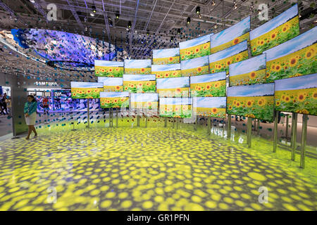 Samsung Quantum Dot TV Anzeigen auf 2016 IFA (Internationale Funkausstellung Berlin), Berlin, Deutschland Stockfoto