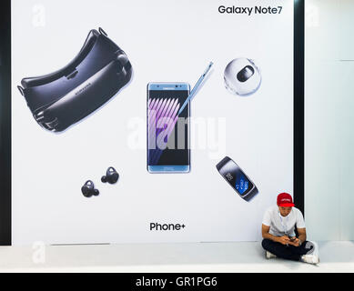 Galaxy Note 7 Display Samsung Stand auf 2016 IFA (Internationale Funkausstellung Berlin), Berlin, Deutschland Stockfoto