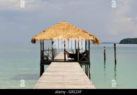 Insel Wharf Dock Koh Rong Samloem Kambodscha Stockfoto