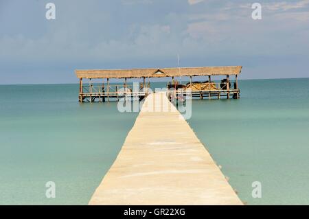 Insel Wharf Dock Koh Rong Samloem Kambodscha Stockfoto