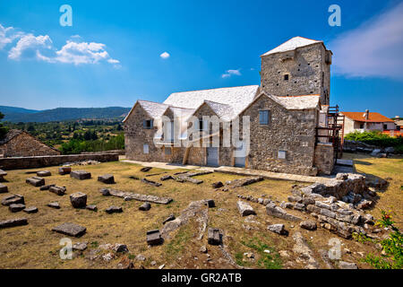 Ethno Dorf Skrip Stein Sehenswürdigkeiten, Insel Brac, Kroatien Stockfoto