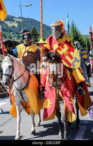 Mittelalterliches Fest in Praz-Sur-Arly (Savoyen) Stockfoto