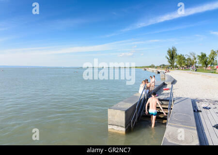 Illmitz: öffentliche Baden Strand Lido, Neusiedler See, Neusiedler See, Schwimmer, Österreich, Burgenland, Stockfoto