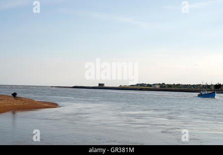 Deben Flussmündung, Bawdsey Fähre, Suffolk, UK. Stockfoto