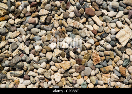 Hintergrund mit Details zu den felsigen Strand in Premantura Stockfoto