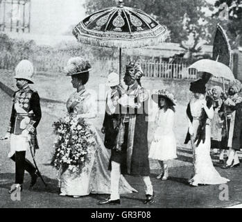 Georg v. (1865-1936) mit Queen Mary bei seiner Krönung Durbar in Delhi, Dezember 1902 Stockfoto