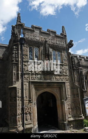 Die Pfarrei Kirche von Str. Mary Magdalene in Launceston, Cornwall, England Stockfoto