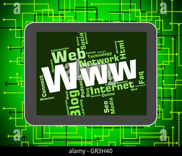 Www Wort angibt, World Wide Web und Web Site Stockfoto