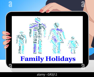 Urlaub mit der Familie gehen auf Urlaub und Blut Verhältnis anzeigt Stockfoto
