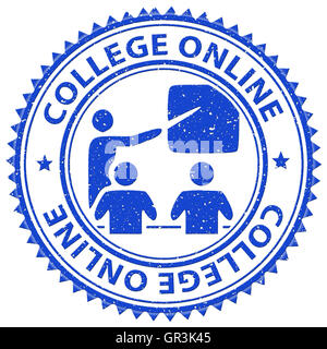 College Online-Angabe Website und Stempel Stockfoto