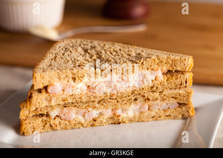 Garnelen und Mayonnaise sandwich Stockfoto
