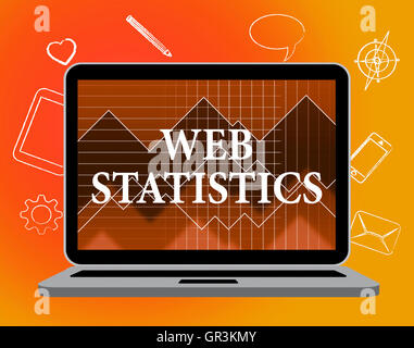 Web-Statistiken repräsentieren Website Notebooks und Diagramm Stockfoto