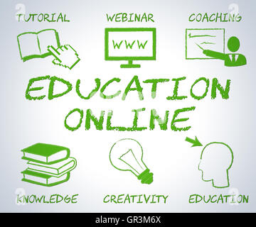 Bildung Online-Angabe-Website und auf der Suche Stockfoto