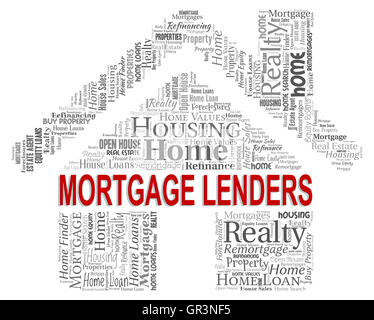 Mortgage Lenders anzeigen Immobilien und Banking Stockfoto