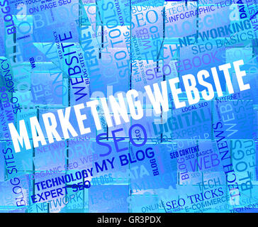 Marketing-Website unter Angabe Suchmaschine und Sem Stockfoto