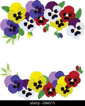 Vektor-Illustration von Stiefmütterchen Blumenkarte Stock Vektor