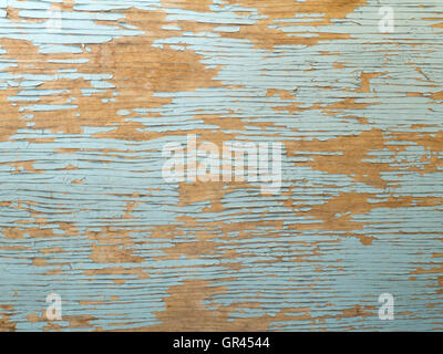 Alte blaue Farbe abplatzt Holzwand Hintergrund Stockfoto
