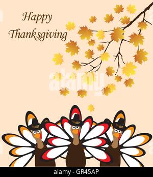 Vektor-Illustration ein Thanksgiving Türkei Karte Stock Vektor