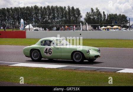 ANT Anstead fuhr 1958, Serie 1, Lotus Elite während der Qualifikation für die RAC Tourist Trophäe für Historische Fahrzeuge Vor 63 GT Stockfoto