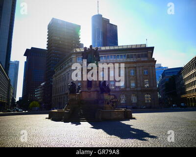 Gutenberg-Denkmal Roßmarkt in finanziellen Stadt Frankfurt Am Main Deutschland Europa Stockfoto