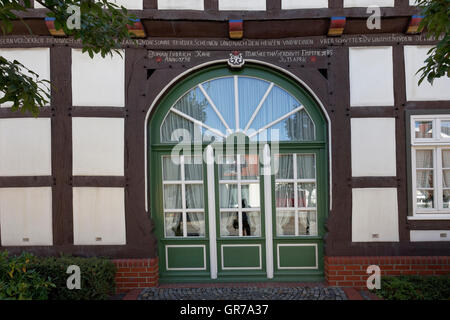 Bad Essen, Fachwerkhaus an der Bergstraße, Osnabrück-Land, Deutschland Stockfoto