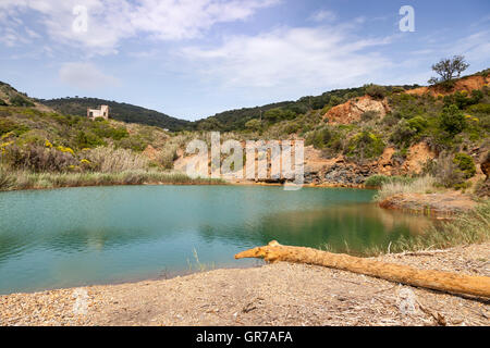 Porto Azzurro, der kleine See Terranera, Elba, Toskana, Italien, Europa Stockfoto