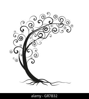 Vektor-Silhouette-Baum Stock Vektor