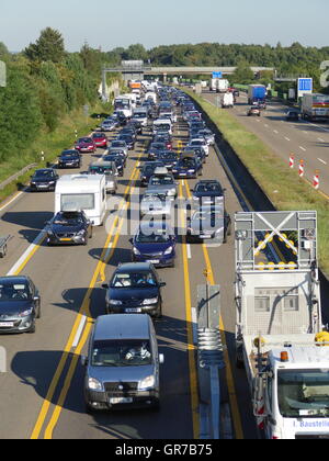 Traffic Jam deutsche Autobahn Autobahn Expressway Autobahn Deutschland Europa Stockfoto