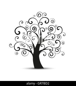 Vektor-Silhouette-Baum Stock Vektor