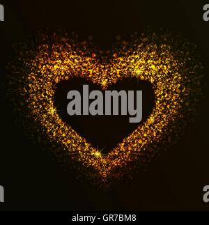 Goldenes Herz von Noten Stock Vektor