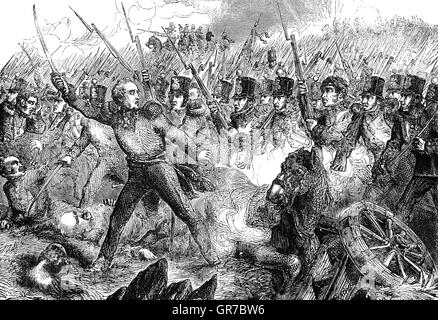 Die Schlacht von Alma (20. September 1854), die in der Regel gilt die erste Schlacht des Krim-Krieges und fand sich südlich des Flusses Alma auf der Krim. Eine anglo-französischen Truppe unter Jacques Leroy de Saint-Arnaud und FitzRoy Somerset, 1. Baron Raglan besiegte General Aleksandr Sergeyevich Menshikov russische Armee, die rund 6.000 Truppen verloren. Stockfoto