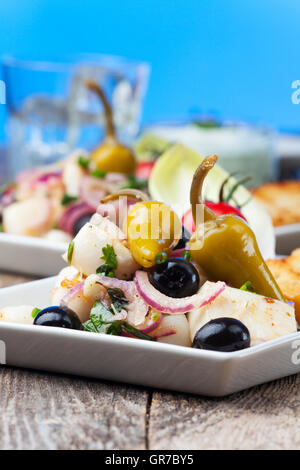 Griechischen Oktopus-Salat Stockfoto