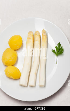 Weißer Spargel Stockfoto