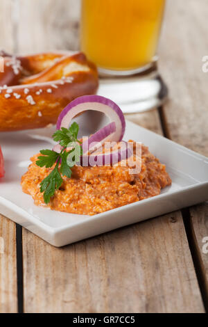 Bayerischen Schmelzkäse Stockfoto