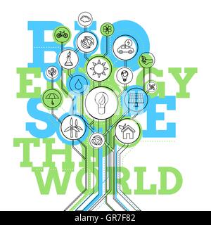 Ökologie-Infografik. Bioenergie Stock Vektor