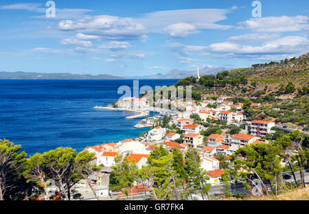 Podgora-Stadt an der Makarska Riviera Stockfoto