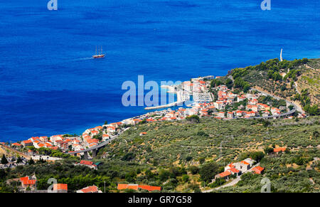 Podgora-Stadt an der Makarska Riviera Stockfoto