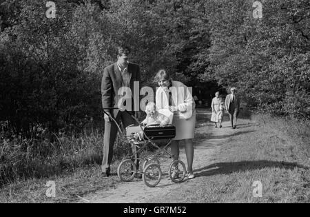 Familie 1969 Bw Stockfoto