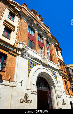 Post Office Building an der Plaza De Las Flores, Cadiz, Spanien Stockfoto