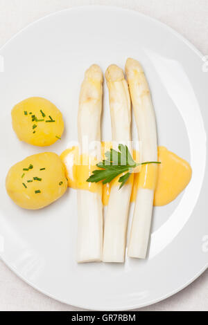 Weißer Spargel Stockfoto