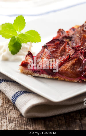 Pflaumenkuchen Stockfoto