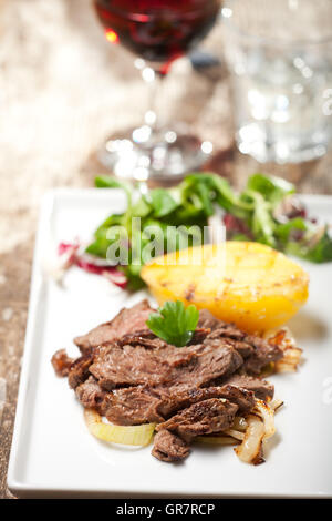 Steak-Scheiben Stockfoto